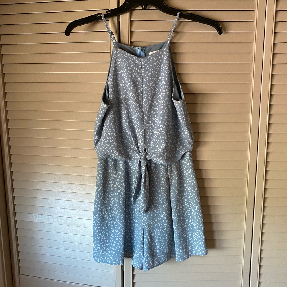 She and Sky Blue Patterned Jumpsuit